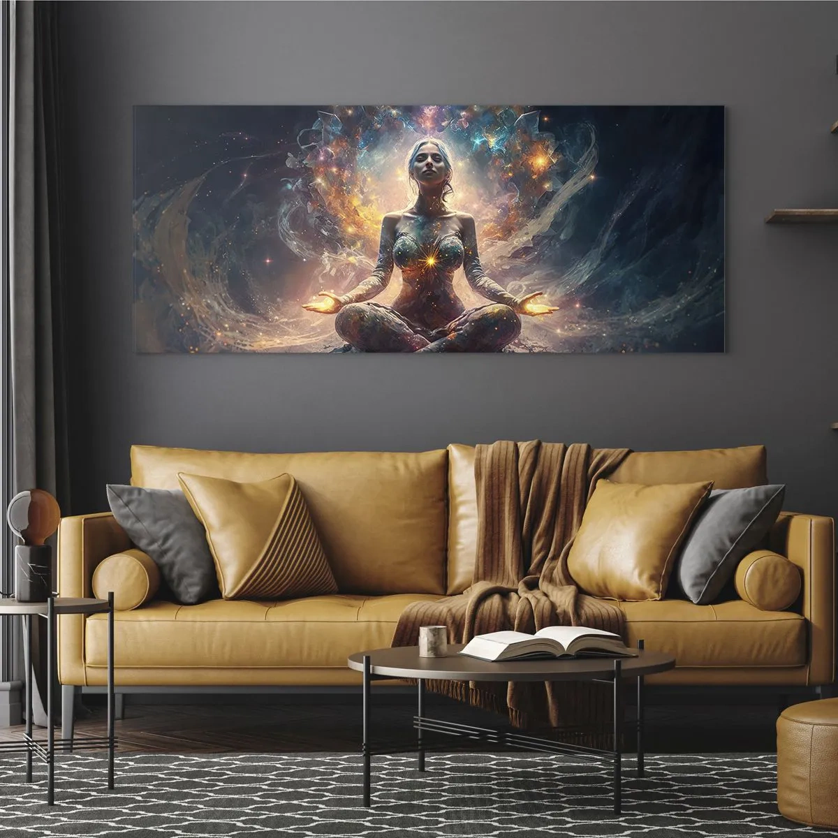 Quadro em vidro - Fluxo de boa energia - 100x40 cm
