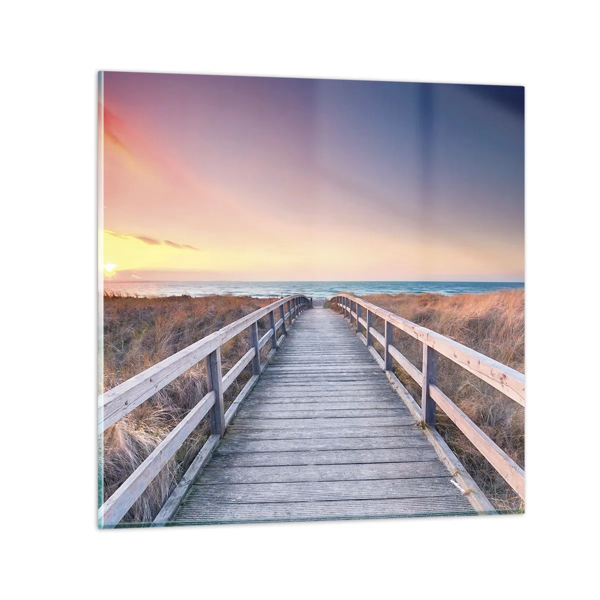 Quadro em vidro - Aurora da noite do Báltico - 70x70 cm