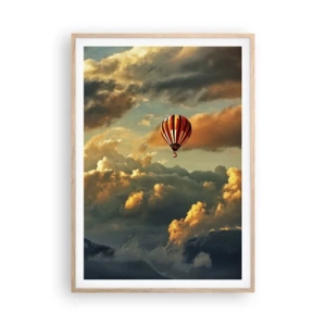 Pôster com moldura de carvalho claro - Eu voo porque sou livre - 70x100 cm