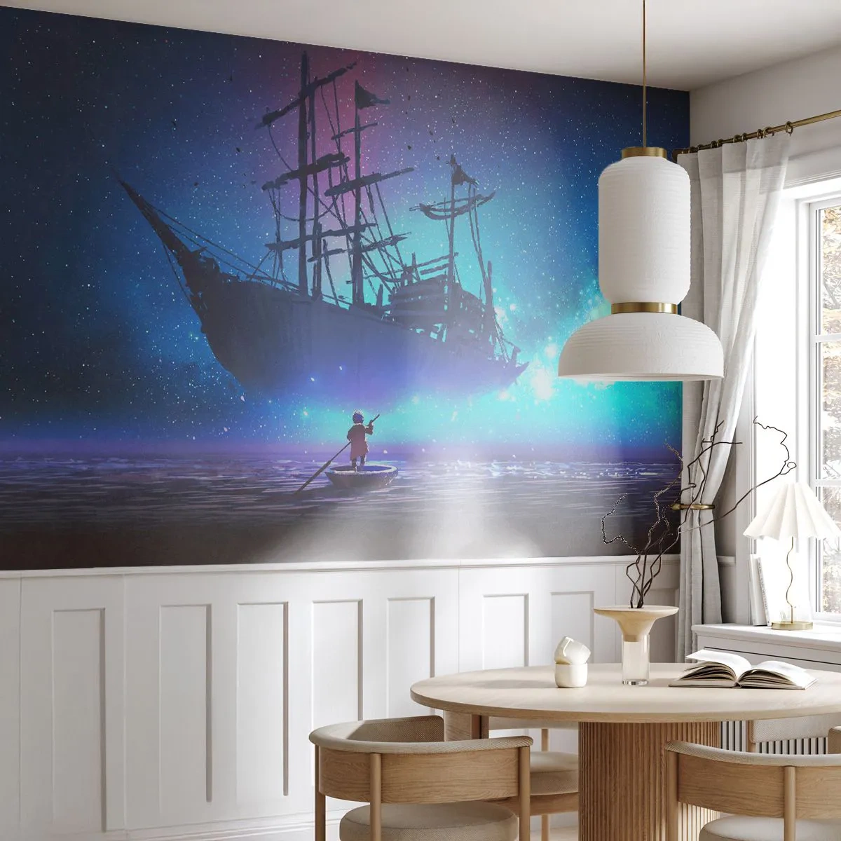 Papel de parede personalizado Premium Canvas - Um encontro com o mito do mar - Gráficos, Fantasia, Navio fantasma