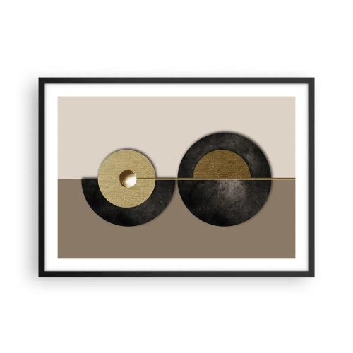 Pôster com moldura preta - Variações ao redor do círculo - 70x50 cm