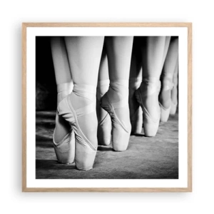 Pôster com moldura de carvalho claro - Juntos, com leveza - 60x60 cm