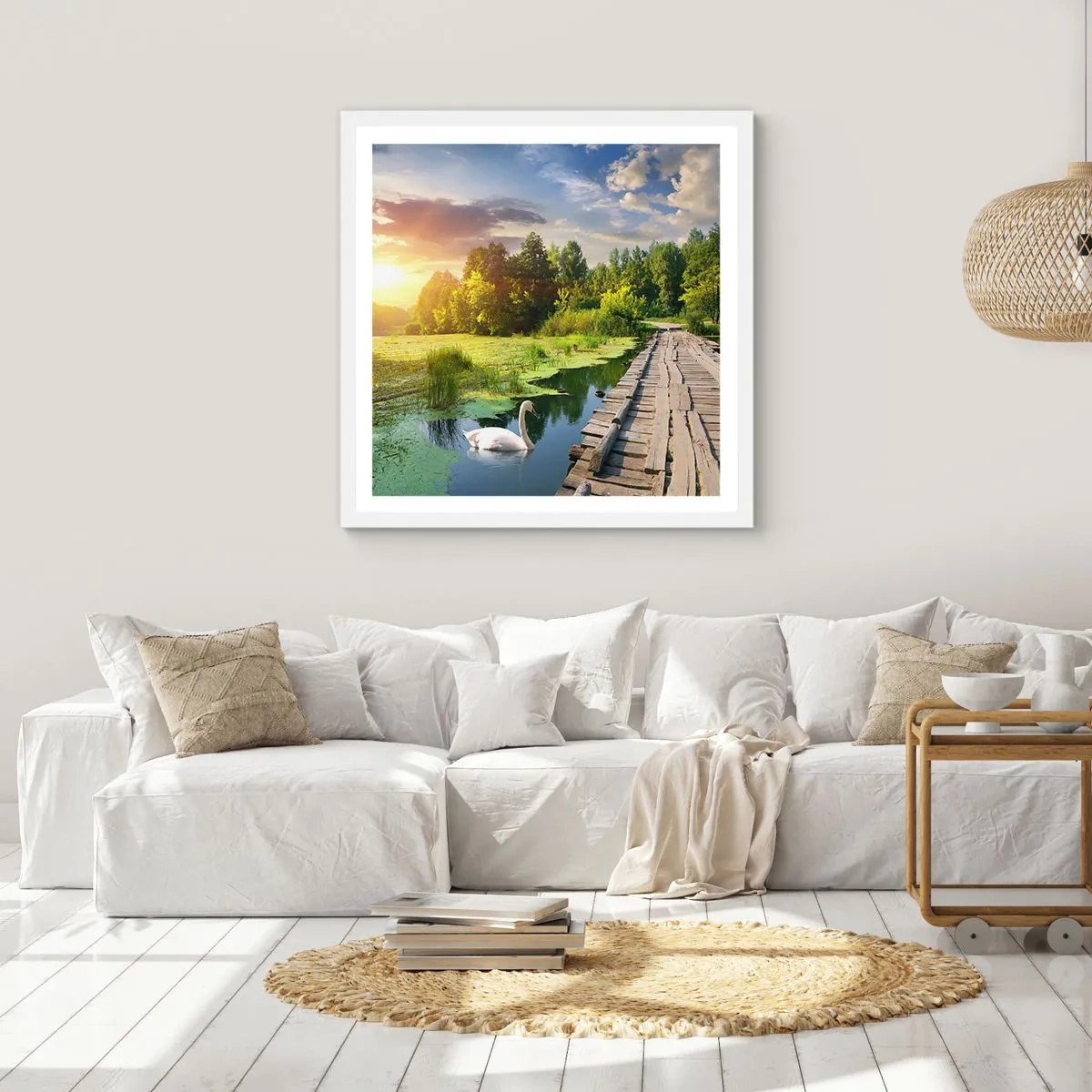 Pôster em moldura branca - Verão em todos os lugares - 50x50 cm