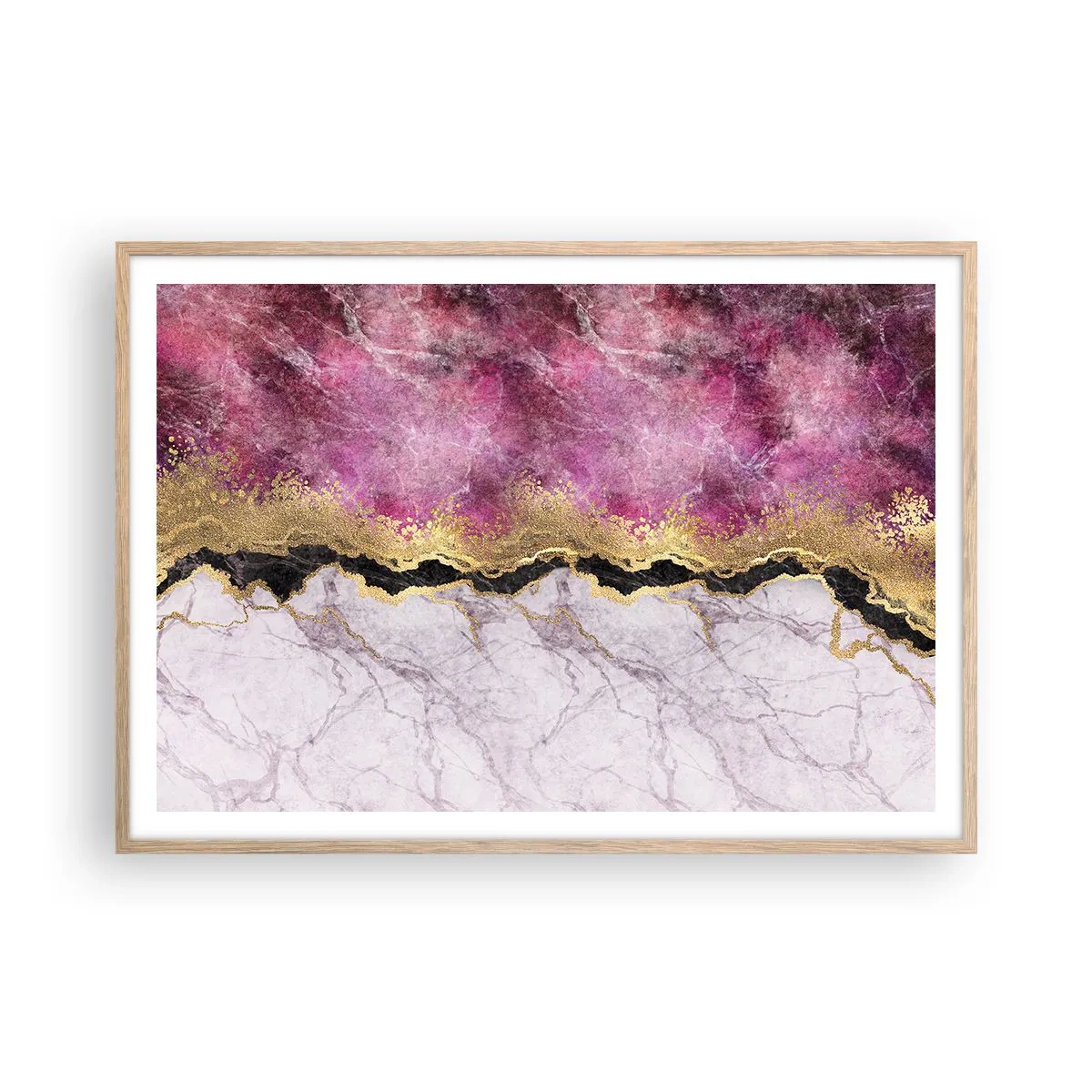 Pôster com moldura de carvalho claro - Na fronteira - 100x70 cm