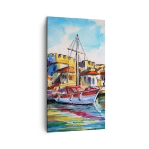 Quadro em tela - Tarde de arco-íris - 45x80 cm