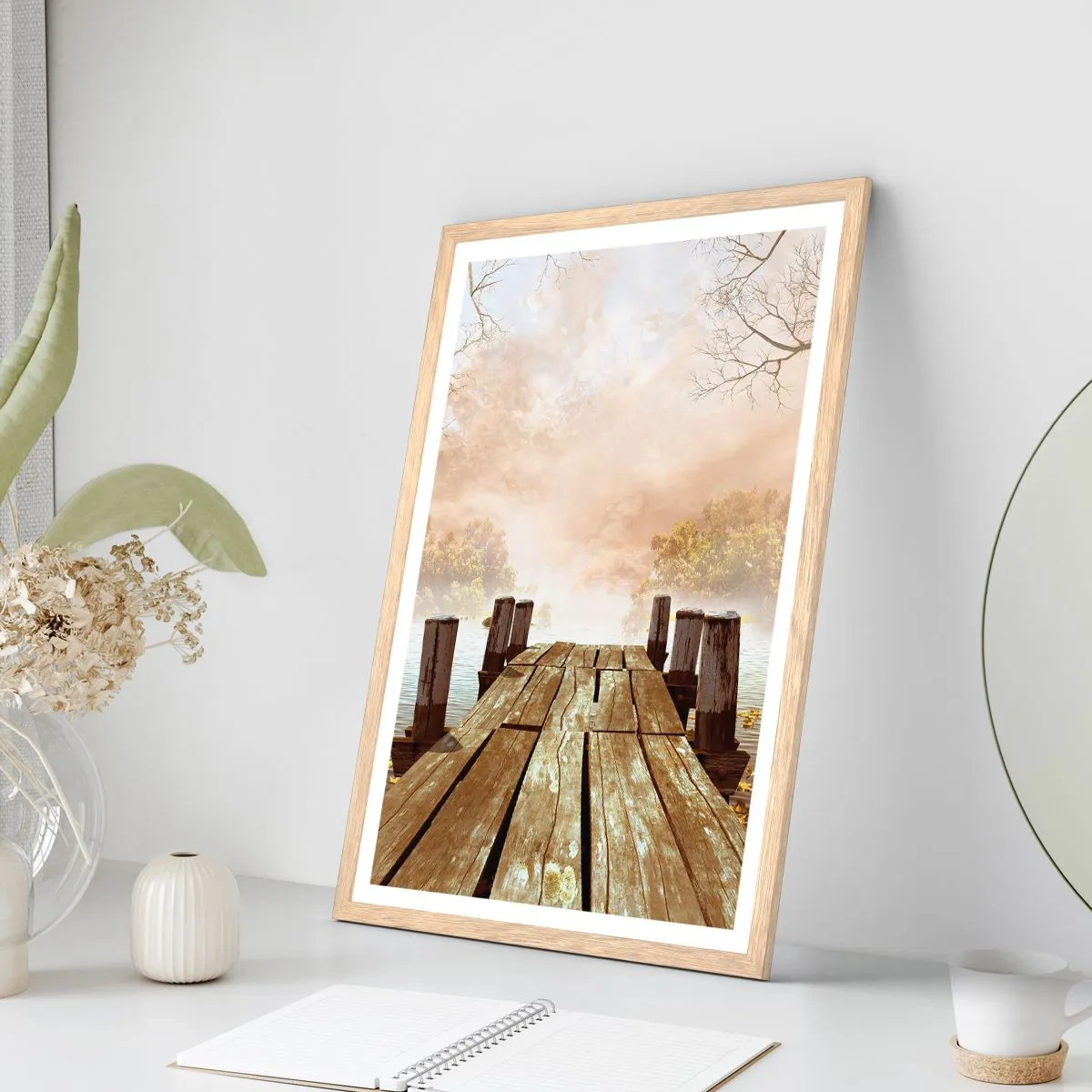 Pôster com moldura de carvalho claro - A leve tristeza do outono - 61x91 cm