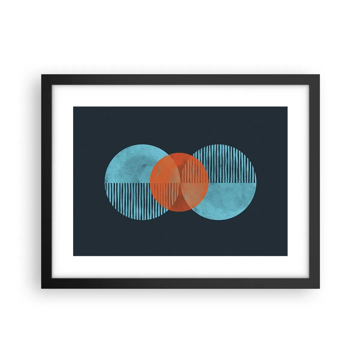 Pôster com moldura preta - Obras de arte simétricas - 40x30 cm