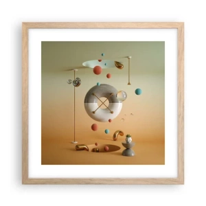 Pôster com moldura de carvalho claro - Nada pode acontecer - 40x40 cm