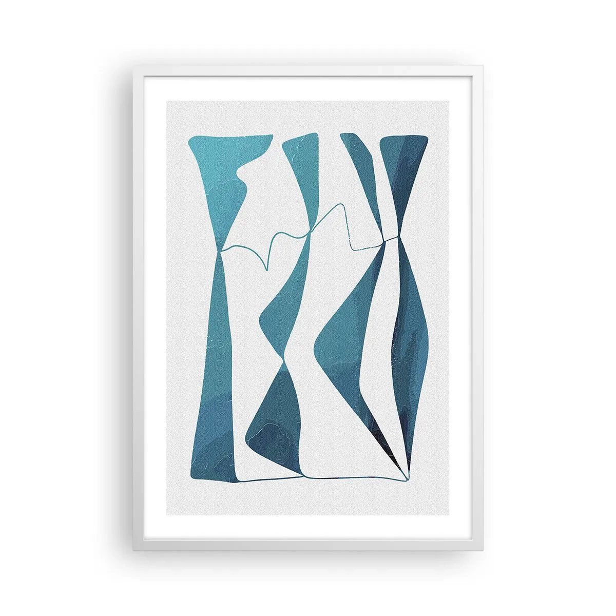 Pôster em moldura branca - Abstração: composto turquesa - 50x70 cm