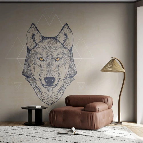 Papel de Parede Standard Eco - Alfa com um olhar penetrante - Animais, Cachorro, Huskies - 400x280 cm