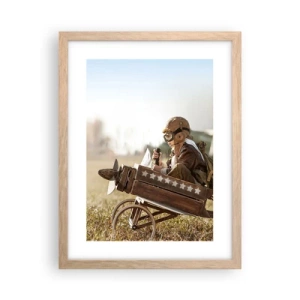 Pôster com moldura de carvalho claro - O início rumo a um sonho - 30x40 cm