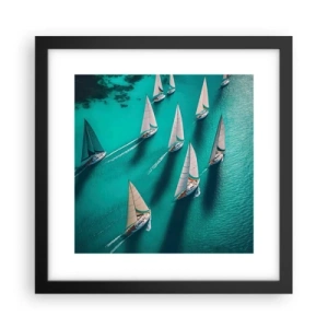 Pôster com moldura preta - Numa competição com o vento - 30x30 cm