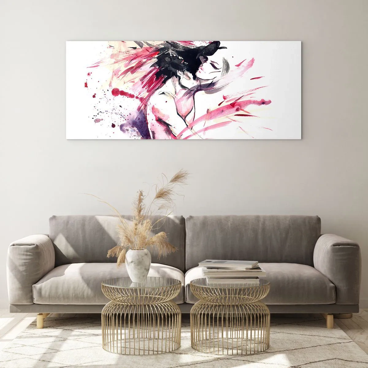 Quadro em vidro - Realização amorosa - 90x30 cm