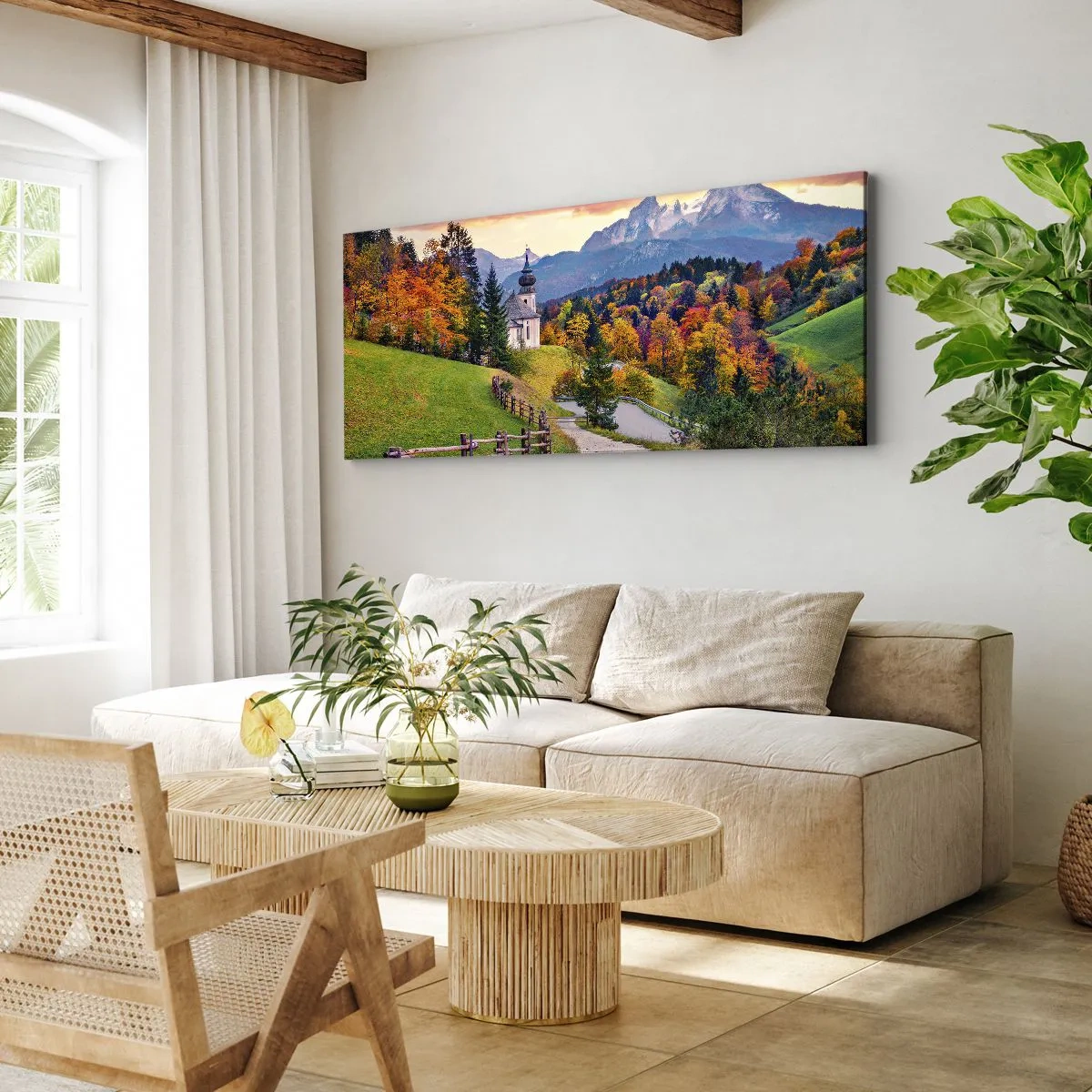 Quadro em tela - Paisagem como uma pintura - 140x50 cm