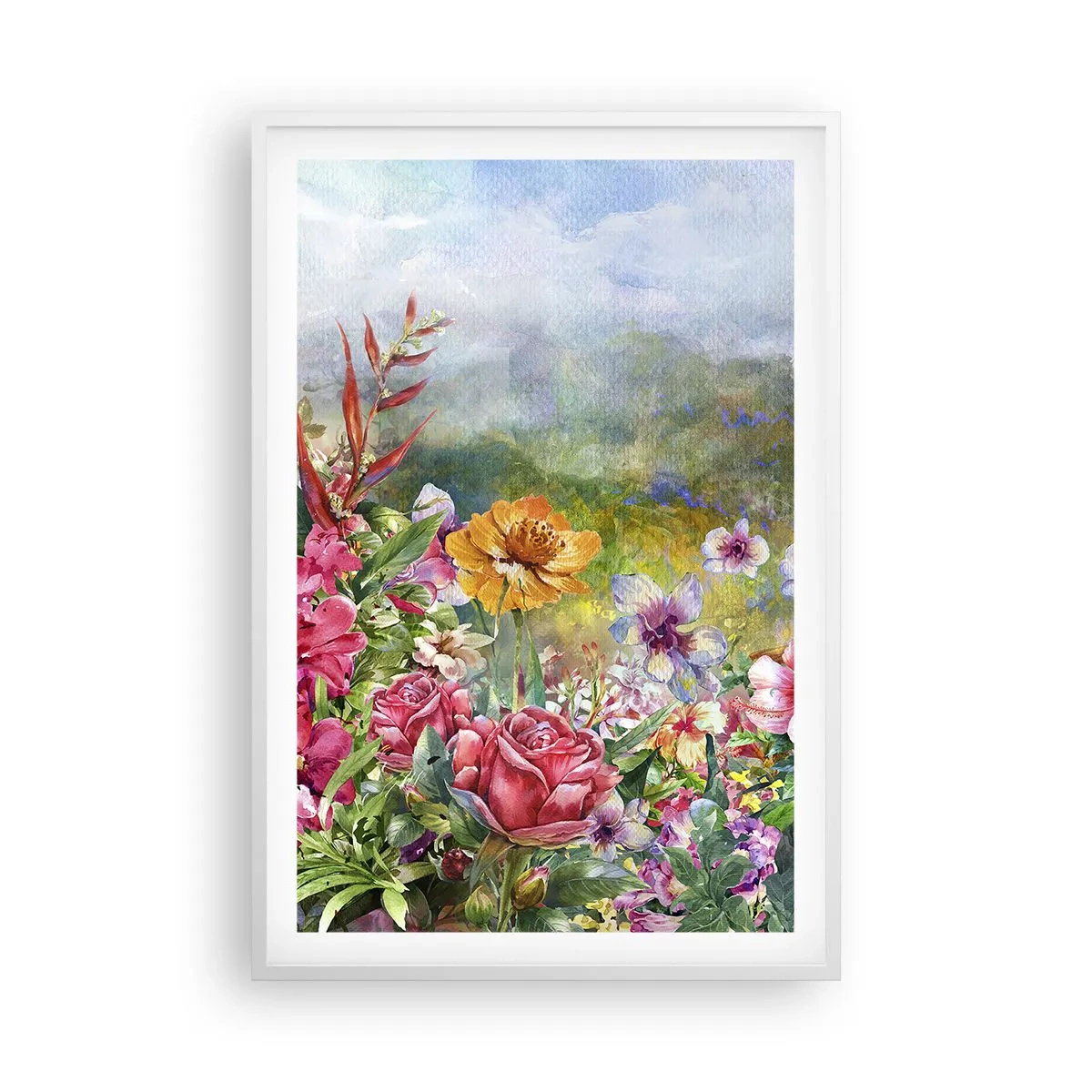 Pôster em moldura branca - O jardim que enlouqueceu - 61x91 cm
