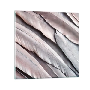Quadro em vidro - Em prateado rosa - 30x30 cm