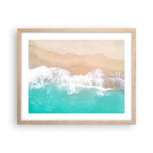 Pôster com moldura de carvalho claro - Toque carinhoso - 50x40 cm