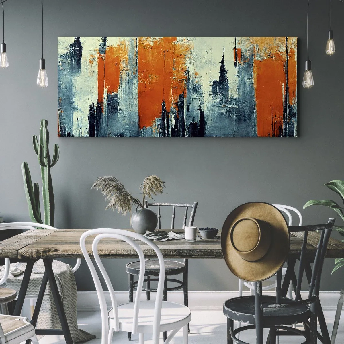 Quadro em tela - Paisagem moderna - 100x40 cm