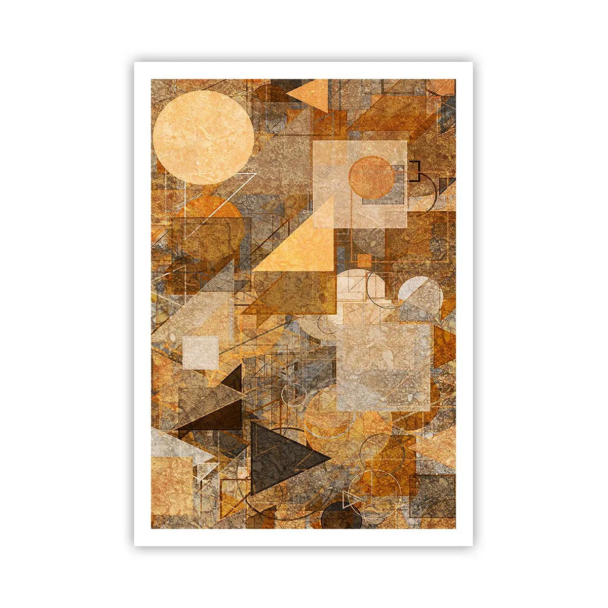 Pôster - Estudo Cubista em Bronze - 70x100 cm