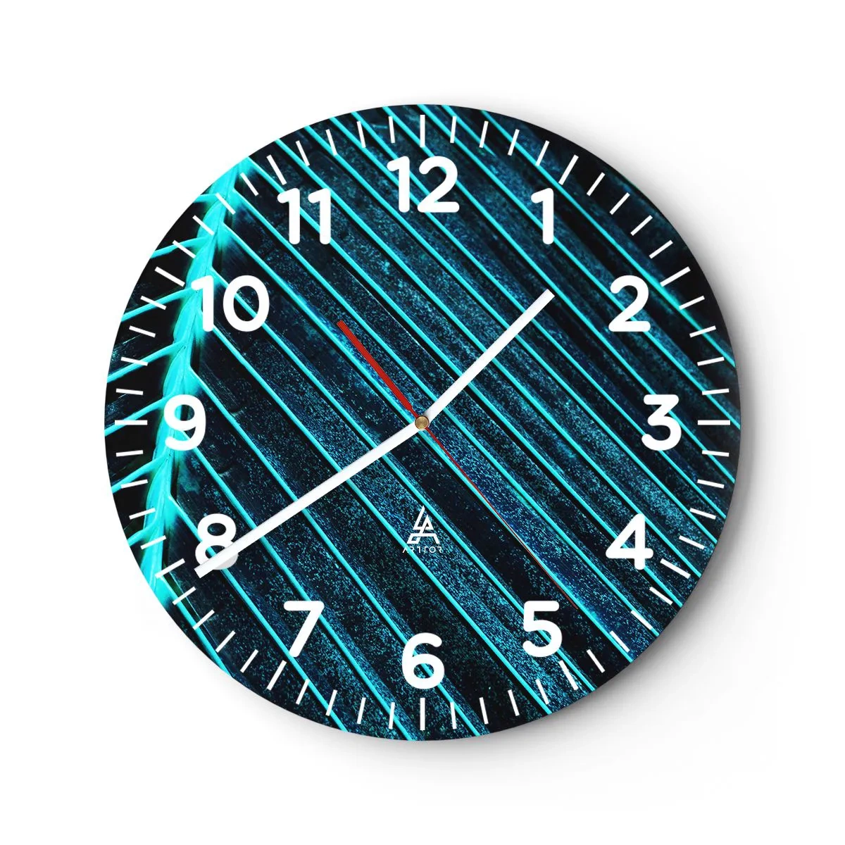 Relógio de parede - Relógio em vidro - Textura verde - 40x40 cm