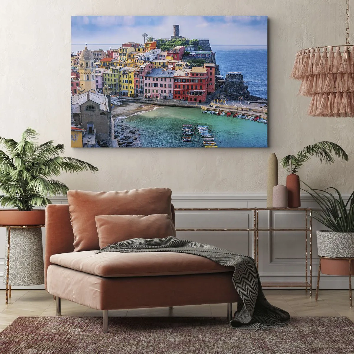 Quadro em tela - Cidade mágica mediterrânea - 120x80 cm