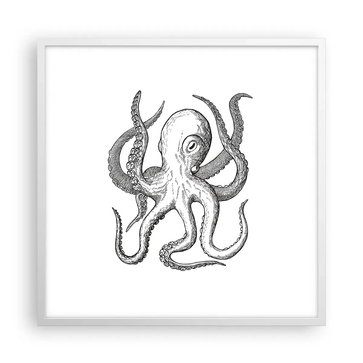 Pôster em moldura branca - Dançando com as ondas - 60x60 cm