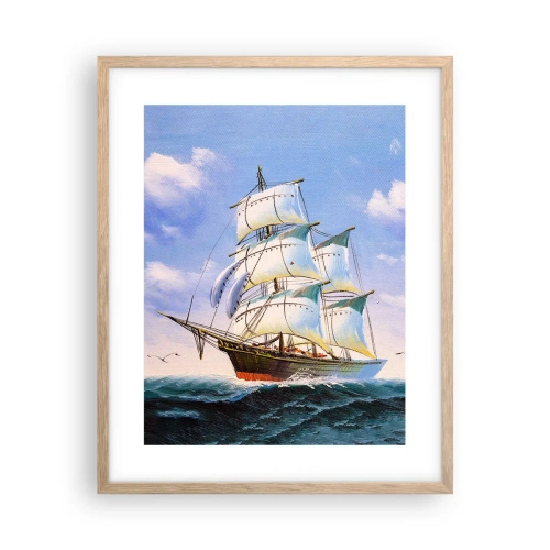Pôster com moldura de carvalho claro - Orgulhosamente com o vento - 40x50 cm