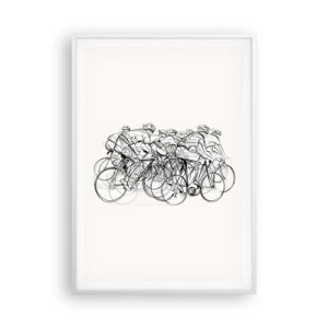 Pôster em moldura branca - Juntos como uma equipa - 70x100 cm