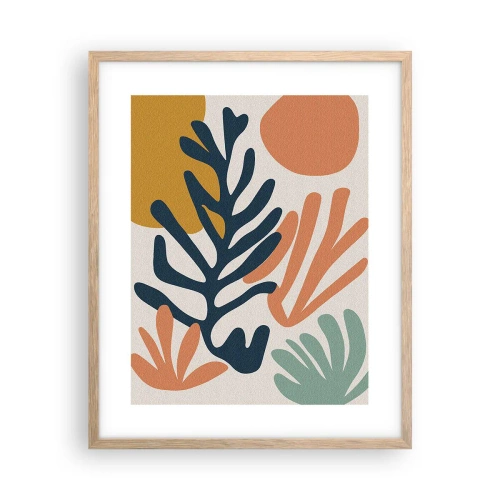 Pôster com moldura de carvalho claro - Mares de coral - 40x50 cm