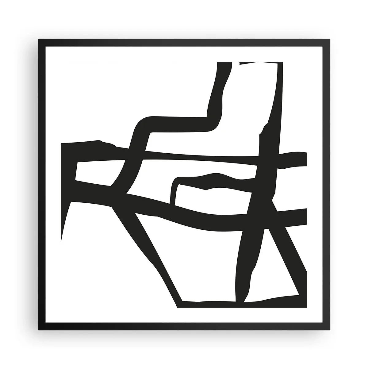 Pôster com moldura preta - Projeto preto e branco - 60x60 cm