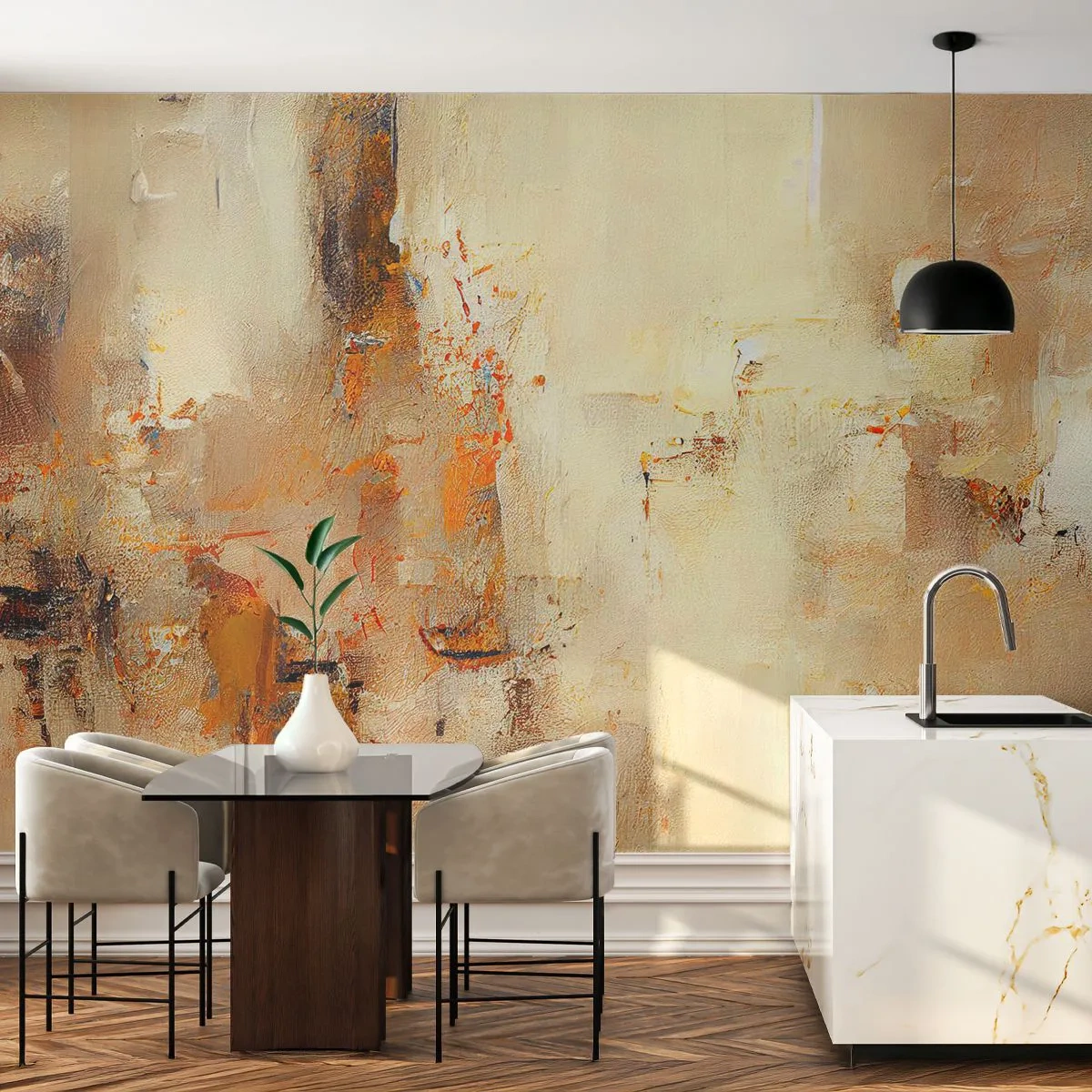Papel de Parede Premium Sand - Alma de âmbar - Abstração, Pedaço, Minimalismo - 100x70 cm