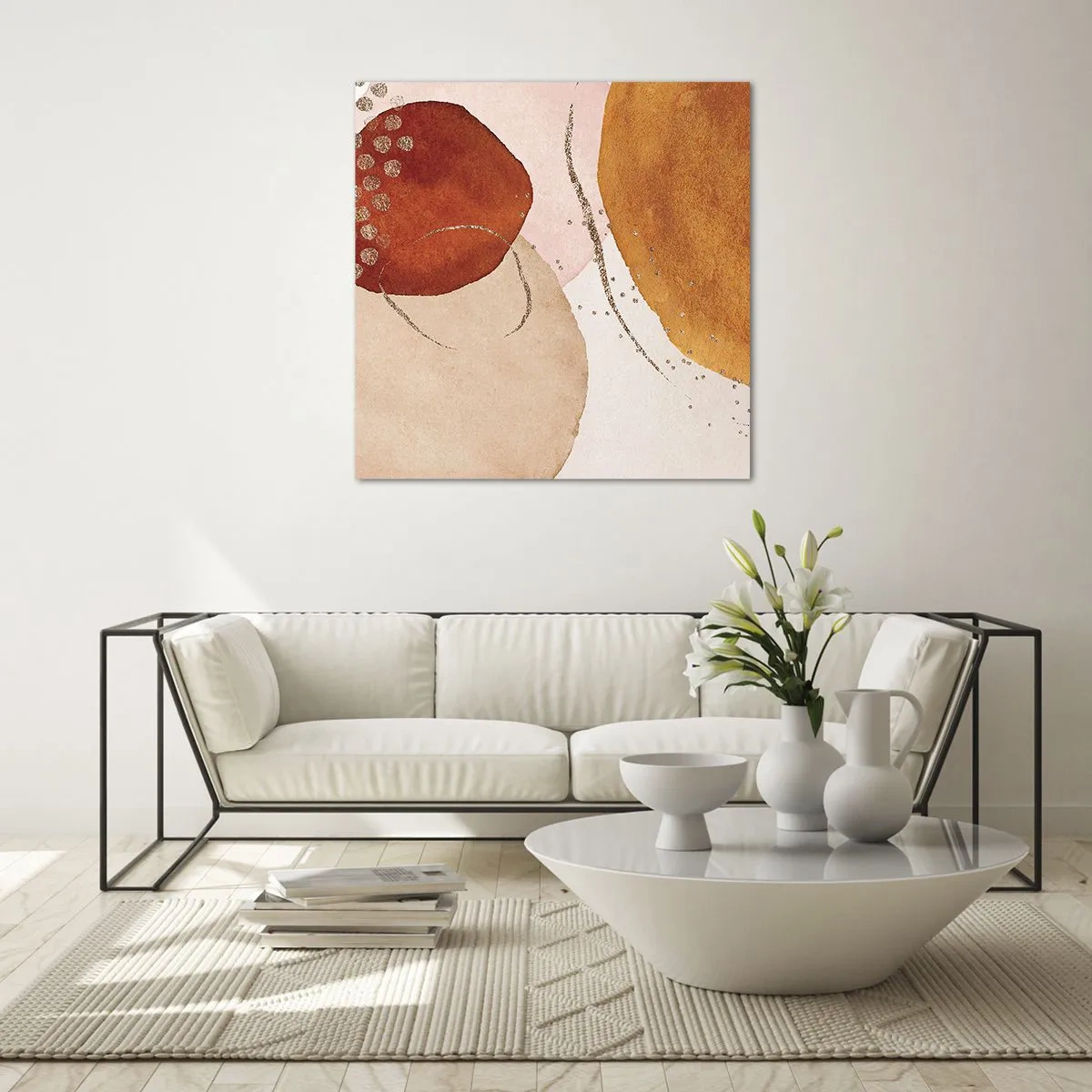 Quadro em vidro - Redondeza e movimento - 40x40 cm