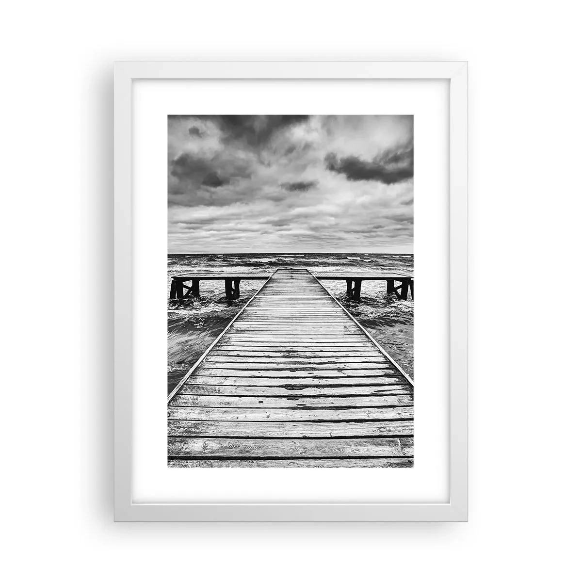 Pôster em moldura branca - Estou à espera do vento, que vai dispersar... - 30x40 cm