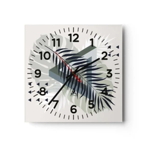 Relógio de parede - Relógio em vidro - Natureza e geometria – duas ordens? - 40x40 cm