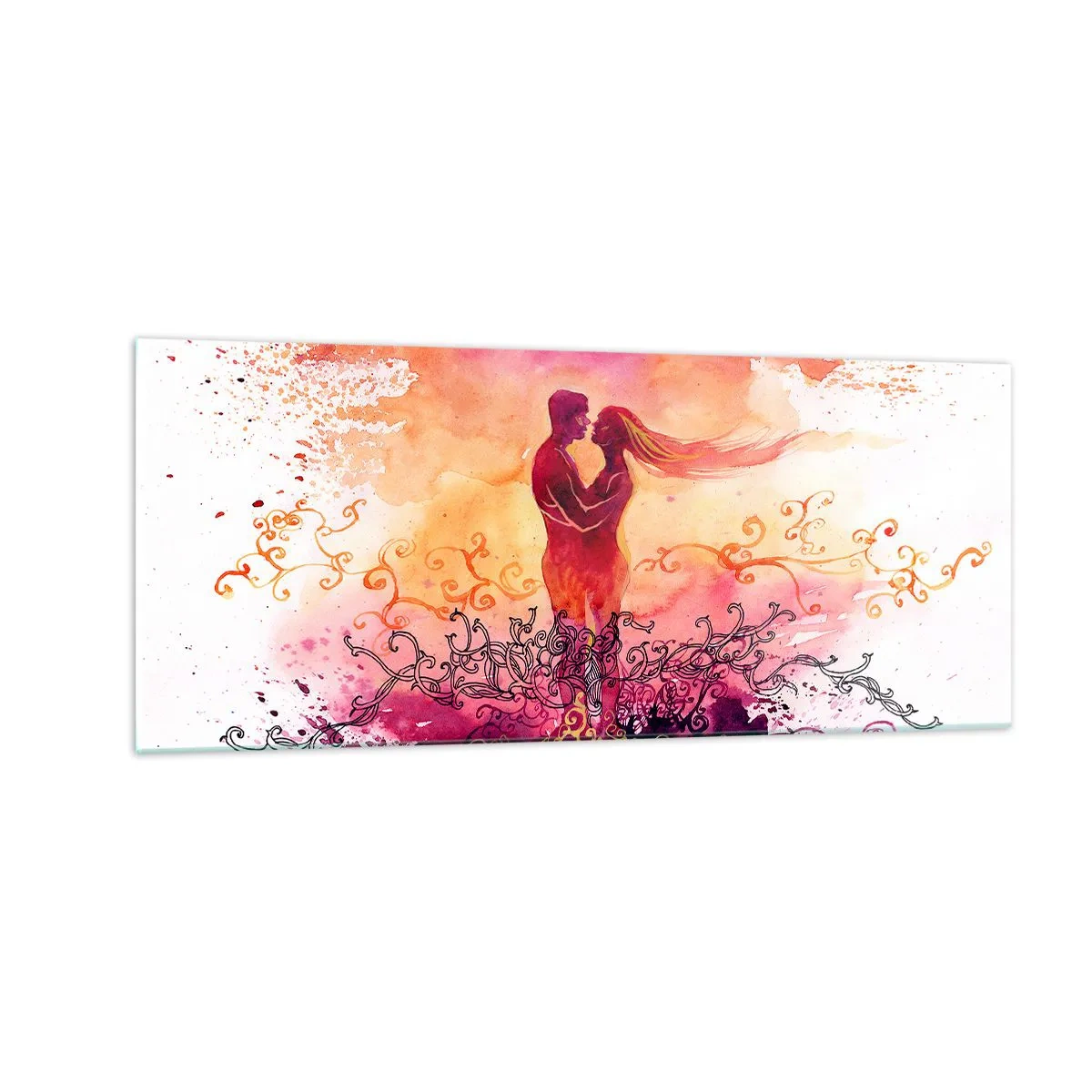 Quadro em vidro - Um coração! Eu não preciso de tão pouco... - 100x40 cm