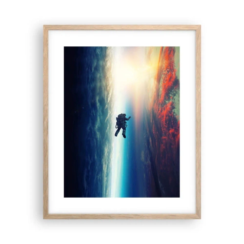 Pôster com moldura de carvalho claro - Enfrentando o universo - 40x50 cm