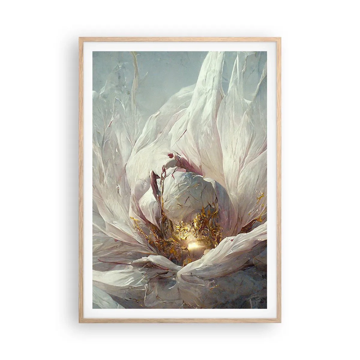 Pôster com moldura de carvalho claro - Floresce uma vez a cada cem anos - 70x100 cm