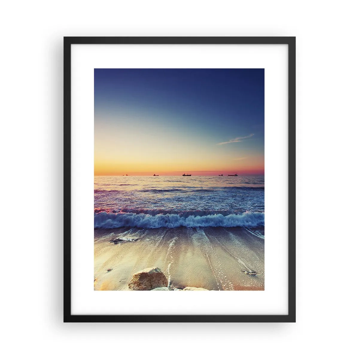 Pôster com moldura preta - E além do horizonte? - 40x50 cm