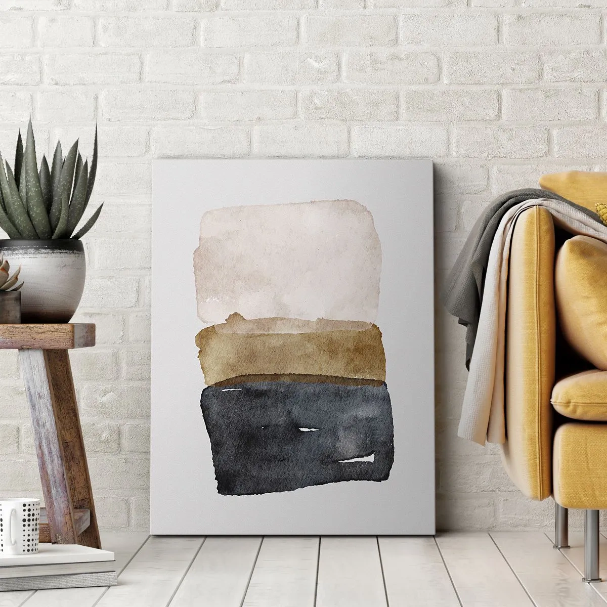 Quadro em tela - Composição das cores da terra - 45x80 cm