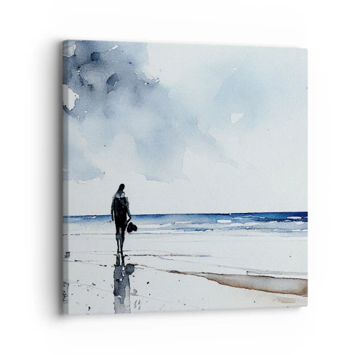 Quadro em tela - Conversa com o mar - 30x30 cm