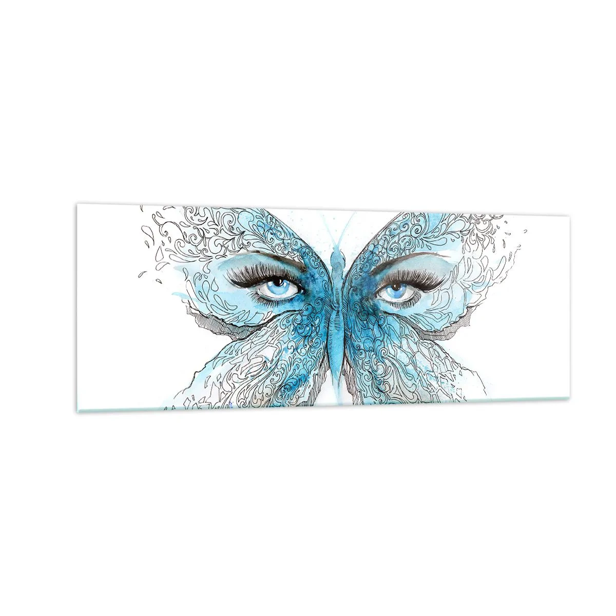 Quadro em vidro - Borboleta eros - 140x50 cm
