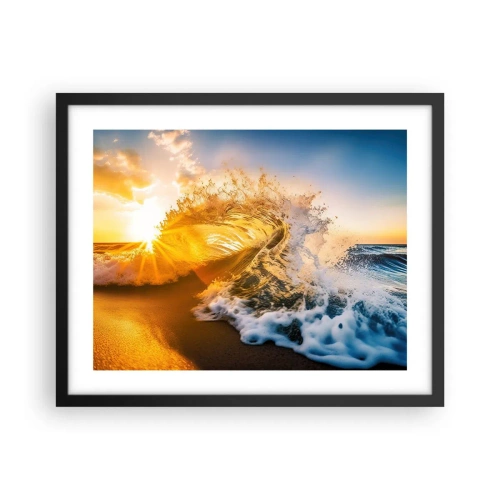 Pôster com moldura preta - Diversão na areia - 50x40 cm