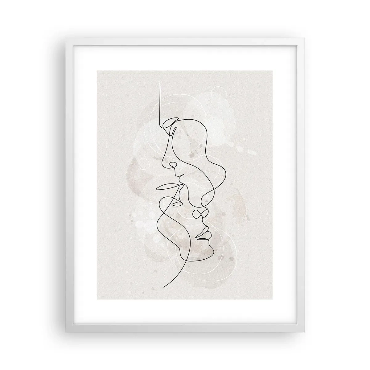Pôster em moldura branca - Emaranhados num abraço - 40x50 cm