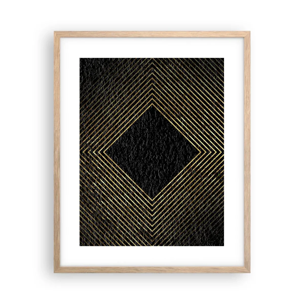 Pôster com moldura de carvalho claro - Geometria em estilo glamoroso - 40x50 cm