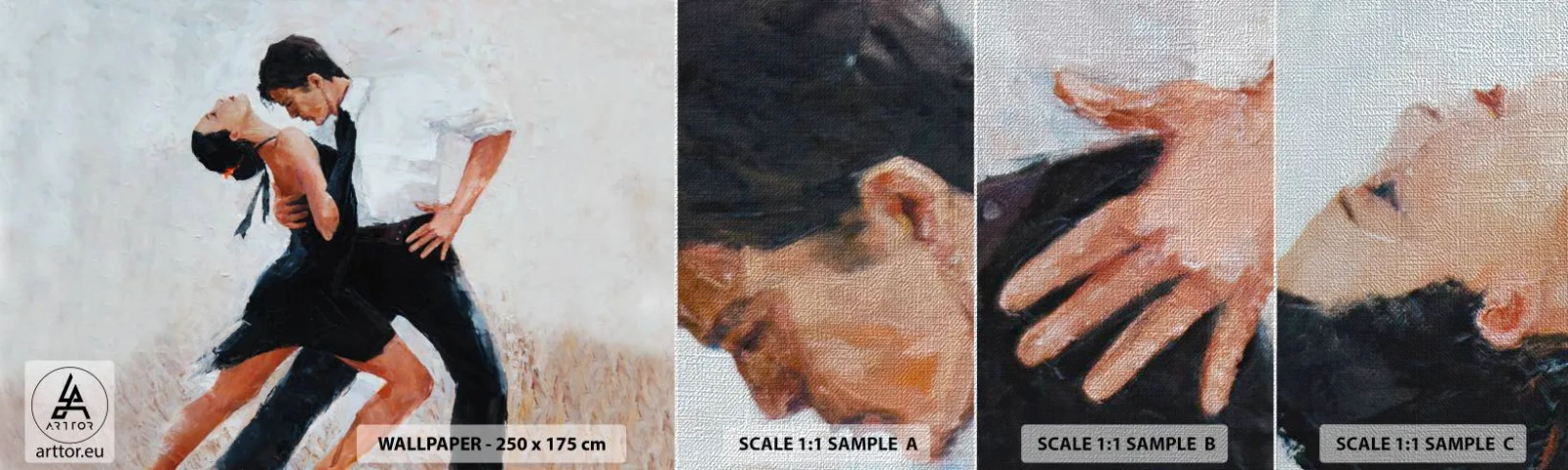 Amostra de papel de parede Premium Canvas - O tango dos meus sonhos - Abstração, Dança, Tango - 100x30 cm