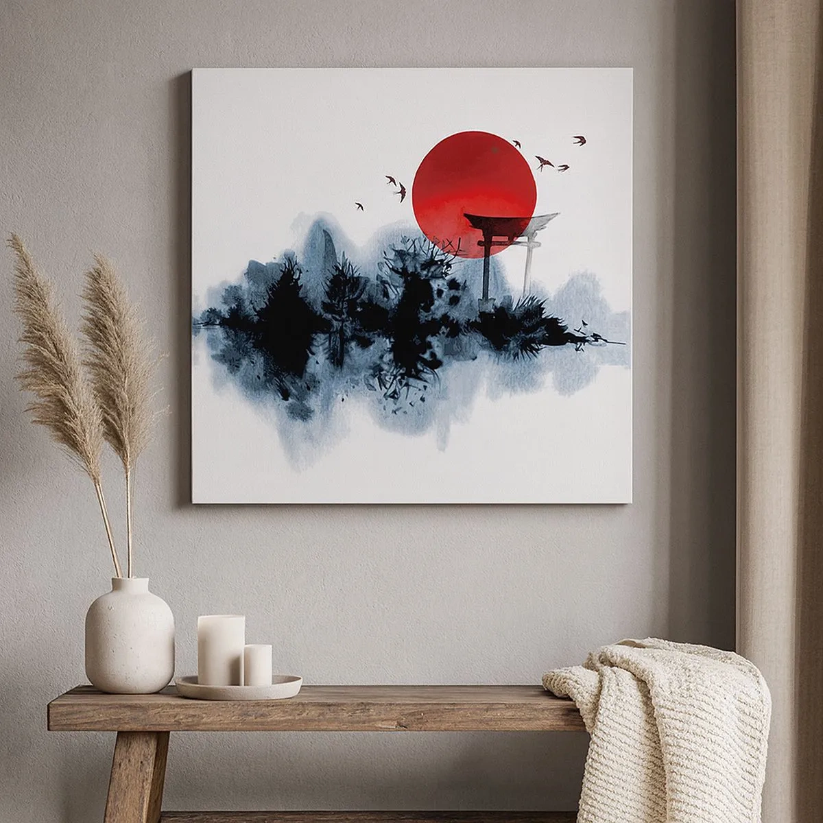 Quadro em tela - Vista japonesa - 30x30 cm