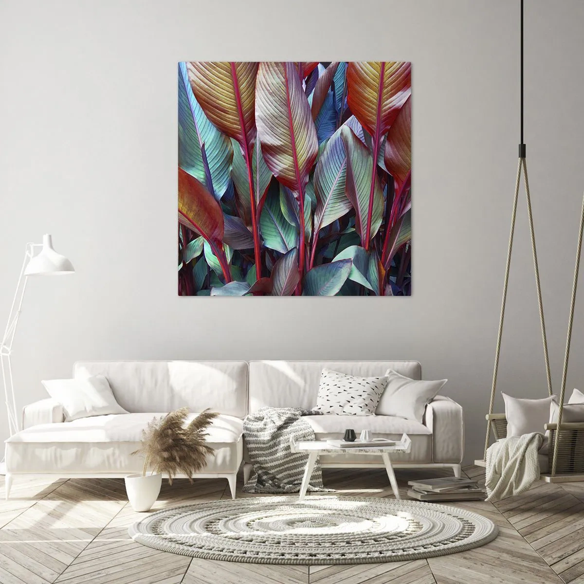 Quadro em tela - Um matagal colorido - 60x60 cm