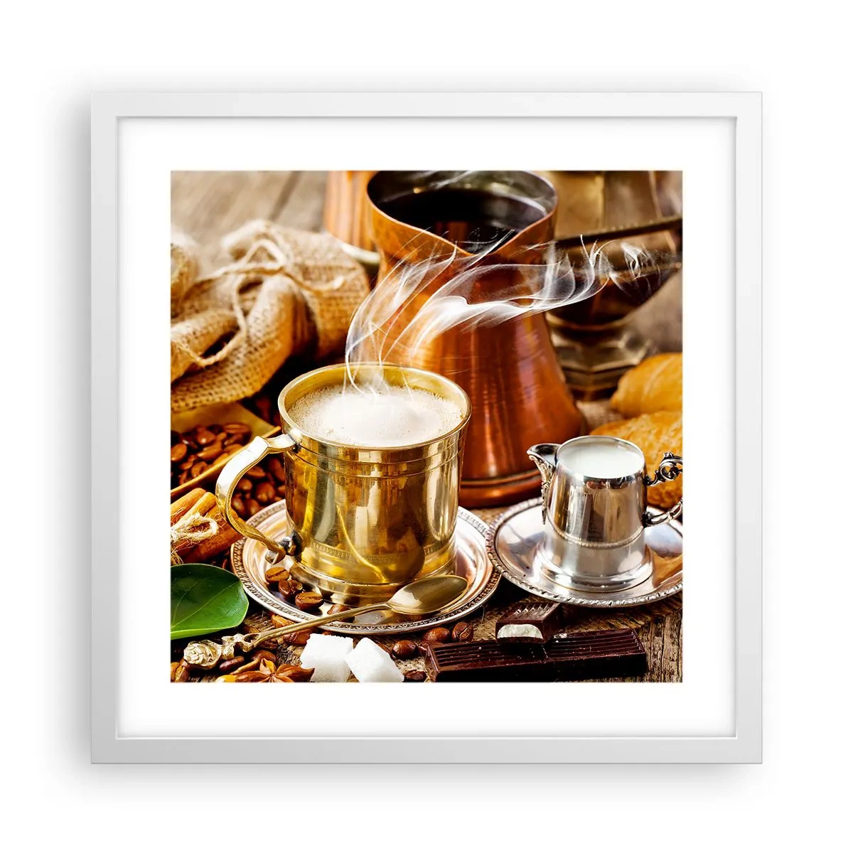 Pôster em moldura branca - Bons dias! - 40x40 cm