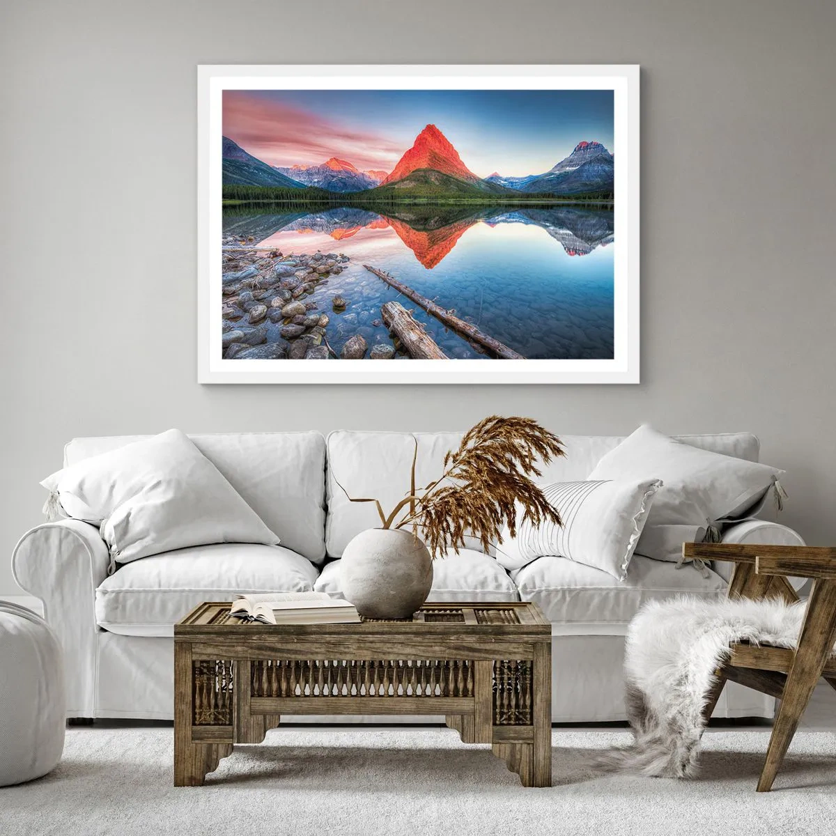 Pôster em moldura branca - Calor e frio - 60x60 cm