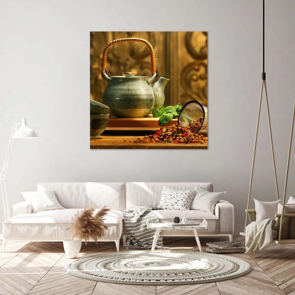 Quadro em tela - Tratado sobre beber chá - 70x70 cm